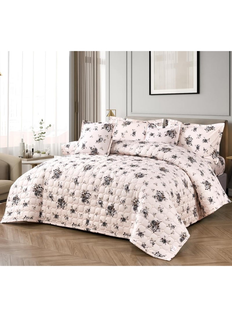 مون مفرش نفرونص مضغوط مشجر صيفي مكون من 4 قطع، مقاس 170×220 سم - Image 3